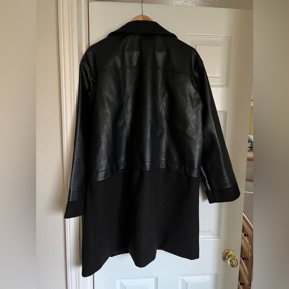 NWT Leather & Wool Trench Jacket Women’s XXL - Picture 7 of 7